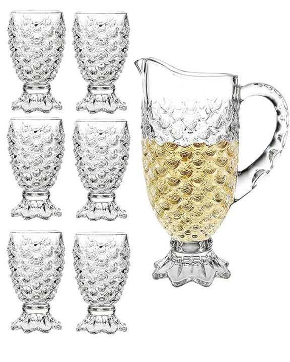 Fish Design Water and Juice Glasses Set