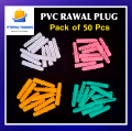 50 Pcs Multi Colour Plastic Rawal Plugs Plastic Wall Plugs No.12,- High Quality Wood Concrete Screw Flat Nails Plugs. 