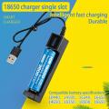 2021 Universal 1 Slot Battery 3.7V 18650 26650 14500 17670 USB Charger, Smart Charging For Rechargeable Li-ion NiMH Batteries. 