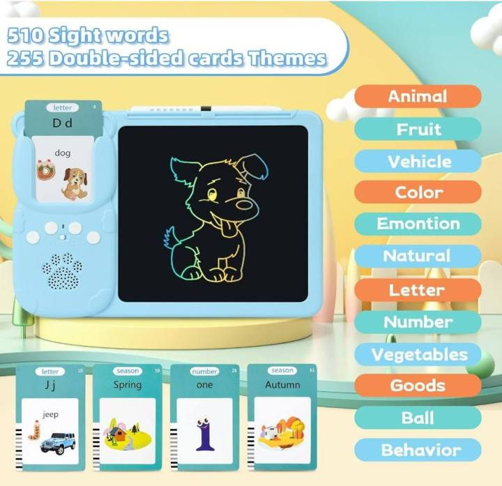Talking Flashcards Learning Toy For Toddlers 1-6 - English Speech Therapy Montessori