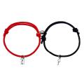 2Pcs/set New Magnetic Couple Bracelet Key Lock Hand Rope Girlfriends Braided Bracelet Valentine's Day Gift X. 
