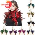 Fuax Feather Scarf Soft Adjustable Faux Feather Shawl for Cosplay Stage Performance Gothic Collar Scarf Dancer Costume Wrap Cape Retro Style Fuax Feather Shawl. 
