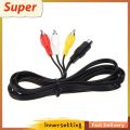 【inn】New Professional Black 1.8 m 3 RCA 9 pin Audio Video AV Cable for Sega Genesis 2 or 3. 