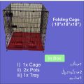 Metal Folding Bird Cage | Size 18x18x18 Inches | Single & 4 Portion. 