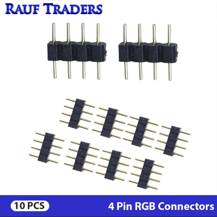 Rauf Traders 10 Pcs RGB Connector 4 Pins Needle Male to Female Type Double Small Part for LED 3528 5050 Strip Light Strip