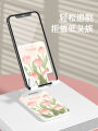 Mobile phone bracket lazy ipad tablet universal oil painting tulip folding portable desktop live watching TV multi-function lift adjustable retractable metal shelf home office new female. 