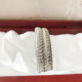 Trendy Silver Plated Bangles Pair for Women & Girls | Stylish Dotted Design Daily & Party Wear Jewelry – Size 62 (2.8), Pack of 2 Sku( IB122). 