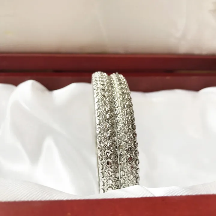 Trendy%20Silver%20Plated%20Bangles%20Pair%20for%20Women%20&%20Girls%20%7C%20Stylish%20Dotted%20Design%20Daily%20&%20Party%20Wear%20Jewelry%20%E2%80%93%20Size%2062%20(2.8),%20Pack%20of%202%20Sku(%20IB122)%20-%20Image%202