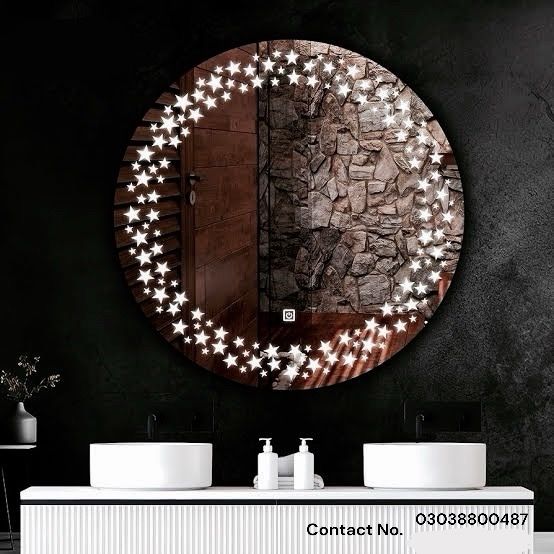 LED Touch Sensor Light  Mirror 24/24 inches Size Best for Make-Up, Bathroom Mirror, Modern Lounge Mirror