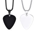 New Unique Guitar Pick Necklace for Men Boys, Stainless Steel Guitar Picks Pendant Collar to Music-lovers Gifts Jewelry. 