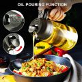 Oil Dispenser Bottle for Kitchen, 2 in 1 Olive Oil Sprayer and Oil Dispenser, Oil Spray Bottle 500ML/ 17OZ for Cooking, Kitchen, BBQ, Air Fryer, Salad, Baking. 
