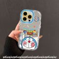 Fashion Doodle Cartoon Happy Doraemon Caseing Compatible for IPhone 11 15 13 12 14 Pro Max XR 7Plus 15 8 Plus X XS Max Luxury Bracelet Make Up Mirror Soft Cover. 