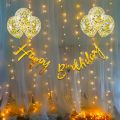 Birthday Decoration Items Kit- 10Pcs Bday Banner Confetti Balloon with Led Light for Kids, Husband Girls, Boys Bday Decorations Items with Fairy Lights. 