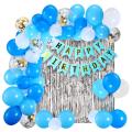 Happy Birthday Theme (1Birthday Banner+1Back Curtain+30Balloons +5 Confetti Balloons)  Birthday Accessories Birthday party items Birthday Home Decors Birthday Decoration For Girls Birthday Accessories For Boys Birthday Decoration. 