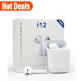 Airpods i12 TWS True Wireless Stereo Headset Dual Earbuds With PowerBank Ultra Auto Connectivity Portable Bluetooth Version 5.0 Handsfree Earphones With Deep Bass.. 
