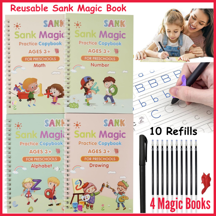 Sank%20Magic%20Practice%20Copybook%20(4%20Books%20+%20Magic%20Pen%20&%2010%20Ink%20Refills)%20Sank%20Magic%20Book%20for%20Montessori%20Children%20Tracing%20Handwriting%20First%20Preschool%20Baby%20Learning%20Books%20for%20Kids%20-%20Image%202