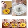 Semi-Automatic Manual Self Turning Stainless Steel Whisk Hand Mixer Blender. 