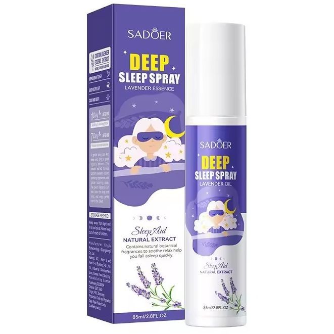 SADOER Deep Sleep Lavender Serum Sleeping Pillow Spray Mist With Pure Lavender Essential Oil Sleeping Spray 85ml SD10520