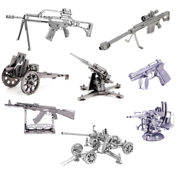 AK-47 3D Metal Puzzle Model Kits DIY Laser Cut Puzzles Jigsaw Toy For Children BruberryBe