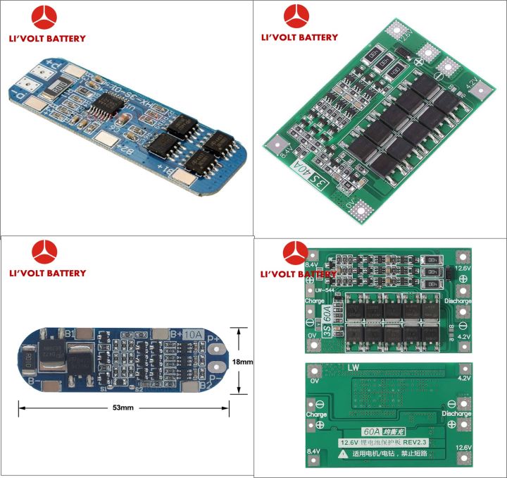 LI'VOLT; 3s BMS 10 , 40 , 60 Amp BMS for 18650 Lithium ion battery ...