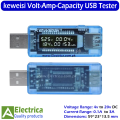 KEWEISI USB Current Voltage Capacity Tester Meter KWS-V20 Mobile Power Detector Charger Capacity Tester with LCD Display by Electrica. 