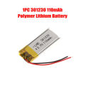 1pc 3.7 V 301230 110mAh Polymer Lithium Ion Rechargeable Battery Used For Bluetooth Headset MP3 MP4 Accessories Guka. 