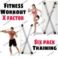 X Factor Door Gym to Make Home Gym For Harder Training  Exercise Resistance Tubes Fitness Body Building Stronger- Black & Red. 