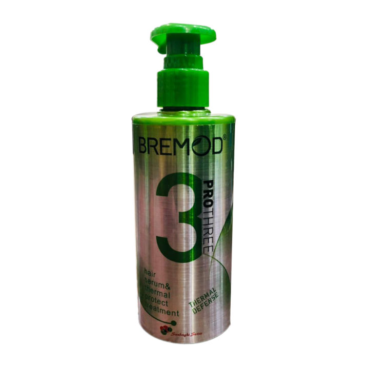 Bremod Pro three Hair Heat Pro serum & thermal protect treatment | Bremod Heat Protector Serum 250ml Thermal Defense Sunbright Series
