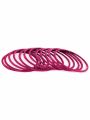 Hot pink | 24 pieces/ 2 Dozen velvet glass bangles of all sizes ( do, sawa do , dhai ). 