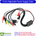 Universal 4 Line Adjustable DC Power Supply Cable Multi-Function Current Test Wire with USB Output and Alligator Clips for Mobile Phone Repair Tools (iPhone/Android) – by Electrica. 