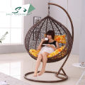 Shizi Egg Hanging Swing Chair Jhoola with Stand, Cushion Set - Jhola Rattan Patio Swing Jhula. 