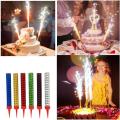 Pack of 6 Large Size Birthday Party Wedding Celebration Cake Sparkling Candles Supplies for Birthday / Festival Sparklers. 