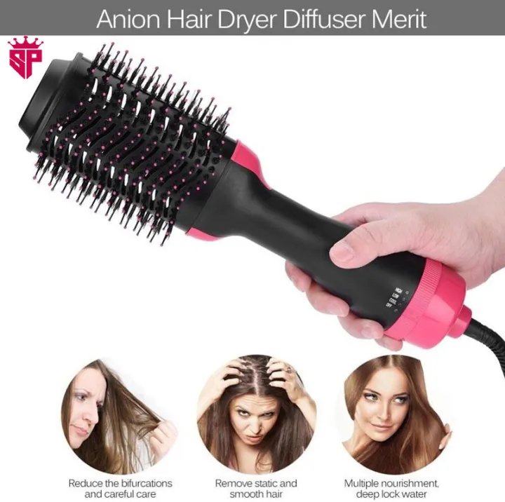 Hair Dryer Brush 3-in-1 Hot Air Brush Hair Styling Machine Brush for Women Fast Drying Styling Straightening Curling Hair Brush Set Suitable for All Hair Types