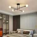 1pc Modern Industrial Black & Golden Pendant Light - Elegant 4/6 Bulb Ceiling Fixture -Hanging Light | Ceiling Light | Pendant Lamp for Home Decor | Stylish Ceiling & Pendant Lighting | Room lights | Led bulbs (Bulb Not Included). 