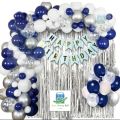 Happy Birthday Theme Set: Happy Birthday Banner, 1 Back Curtain, 30 Latex Balloons, - Birthday Accessories for Girls and Boys, Birthday party decoration. 
