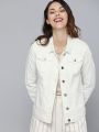 CLOTHING   Mast Harbour Women White Solid Denim Jacket. 