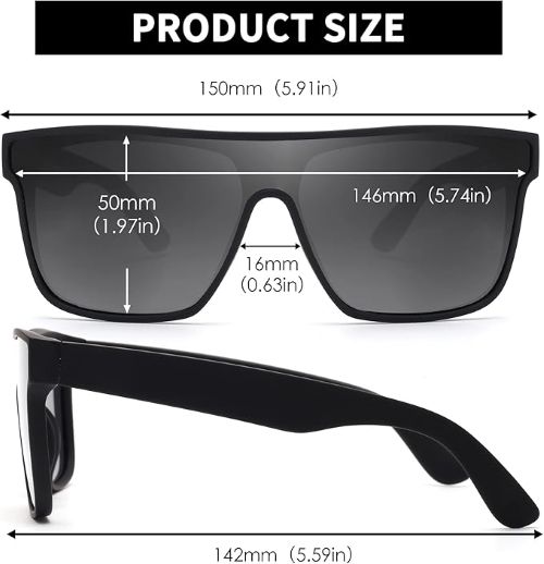 GLINDAR Oversized Square Polarized Sunglasses for Men Women