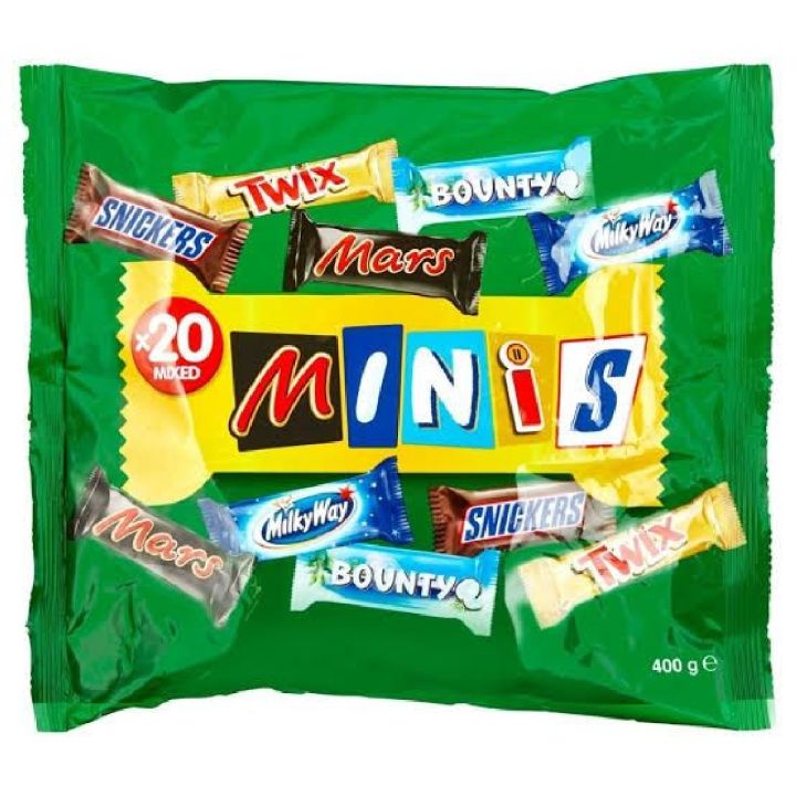 Mars Snickers Twix Bounty Milkyway - Best of Minis 400gm 20x Pcs in a Pack