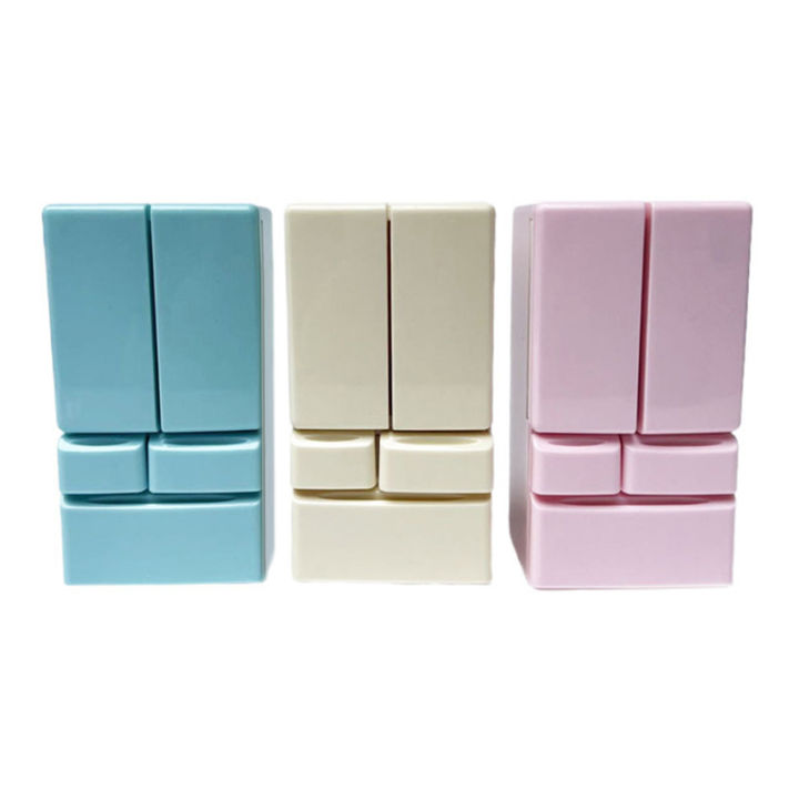 Plastic Miniature Fridge Refrigerator Simulation Mini Double Door Refrigerator Model Craft Furniture Doll House Accessories YUEYING