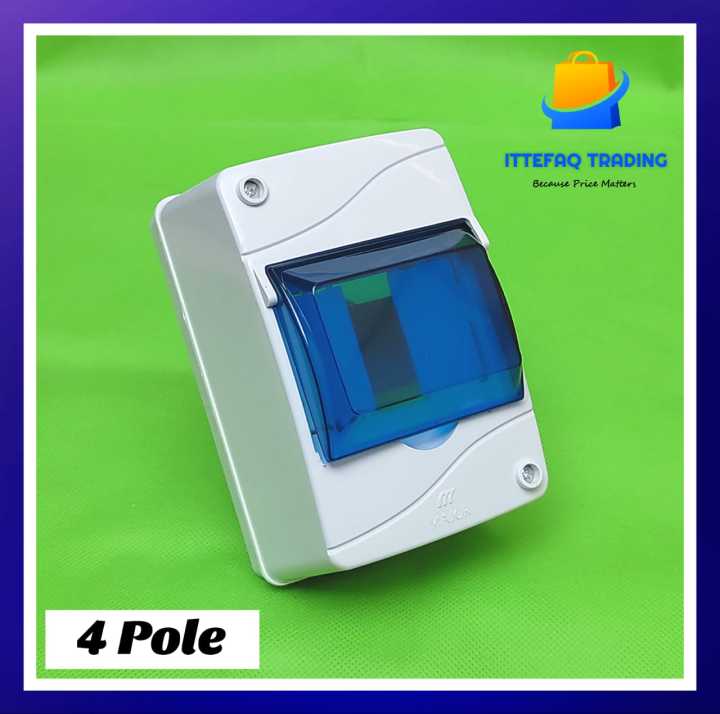 Electrical Distribution Box 4 Ways Circuit Breaker Box Wall Mounted Open Box- High Quality ABS Plastic