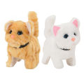 New Electric Pluh Cat Cognitive Ability Interactive Ability Fine Workmanhip Barking Walking Electric Cat Pluh Toy for Kid. 