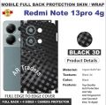 XIAOMI REDMI NOTE 13 PRO (4G) FULL BACK 360 premium Protection Skin Wrap with sides and camera protection skin for Xiaomi Redmi Note 13 Pro 4G full cover Premium Quality skin wrap sheet for xiaomi redmi note 13pro 4g. 