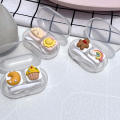 Cute Design contact lens case Fashionable Travel-Friendly Small Size contact case Durable Material Fresh contact cases for On-the-Go Daily Use Contact Lens Users Hygiene Maintenance Eye Care. 
