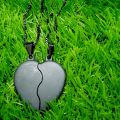 New Magnetic Couples Heart Pendant Necklace - Adjustable Stainless Steel with Custom Engraving. 