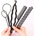 6pcs Topsy Tail Hair Tool Hair Loop, Hair Comb Hairstyle Braiding Tools with Zig Zag Pony Tail Makers Professional Hair Styling Kits For Women Hair Accessories Set Women Girls DIY  Set Kit Tools Accessories Pull Hair Needle Dish hair Comb Tools As Picture. 