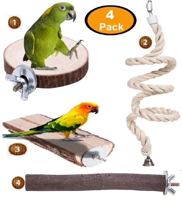 UK%20Bird%20Toys%204%20pack%20Bird%20Perche%20set%20Natural%20Wood%20Parrot%20cotton%20Rope%20swing%20string%20spiral%20coil%20perch%20Climbing%20Rope%20Bungee%20Bird%20Toys%20Rope%20Perch%20Stand%20Cage%20Rope%20Chewing%20Toy%20for%20cage%20love%20birds%20finches%20Budgie%20sun%20conure%20cocktail%20Macaws%20-%20Image%202
