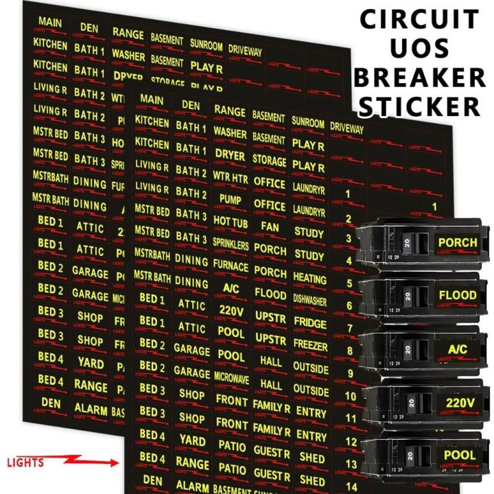 129 Pcs Plugs and Lights Weatherproof Circuit Breaker Labels Self ...
