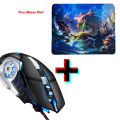 Professional RGB Wired 3200 DPI  Gaming Mouse With Free Pad - 6 Programmable Buttons For Computer & Laptop. 