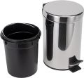 Hydraulic 5 Liter Stainless Steel Plain Pedal Dustbin/Plain Pedal Garbage Bin with Plastic Bucket By R & R (Rawalpindi). 