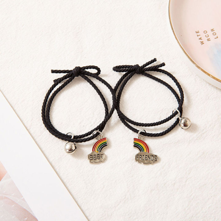 2pcs/set Rainbow Bracelet Korean Style Best Friends Bracelet Friendship